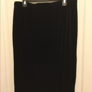 Velvet pencil skirt